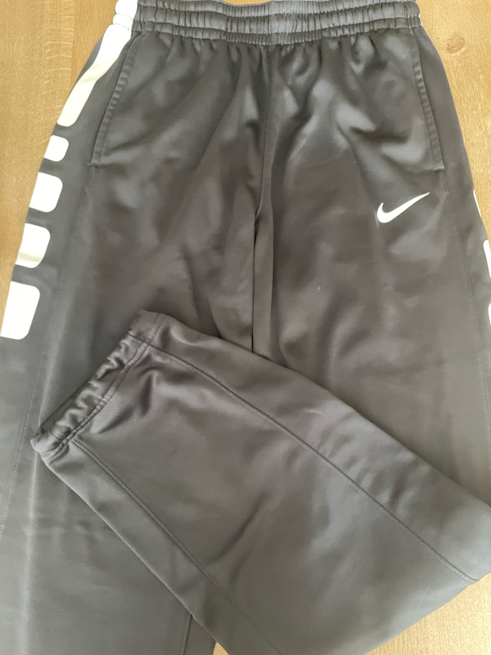 Nike Dark Gray ThermaFit  Jogger Sweatpants with White Swoosh and Elite blocking